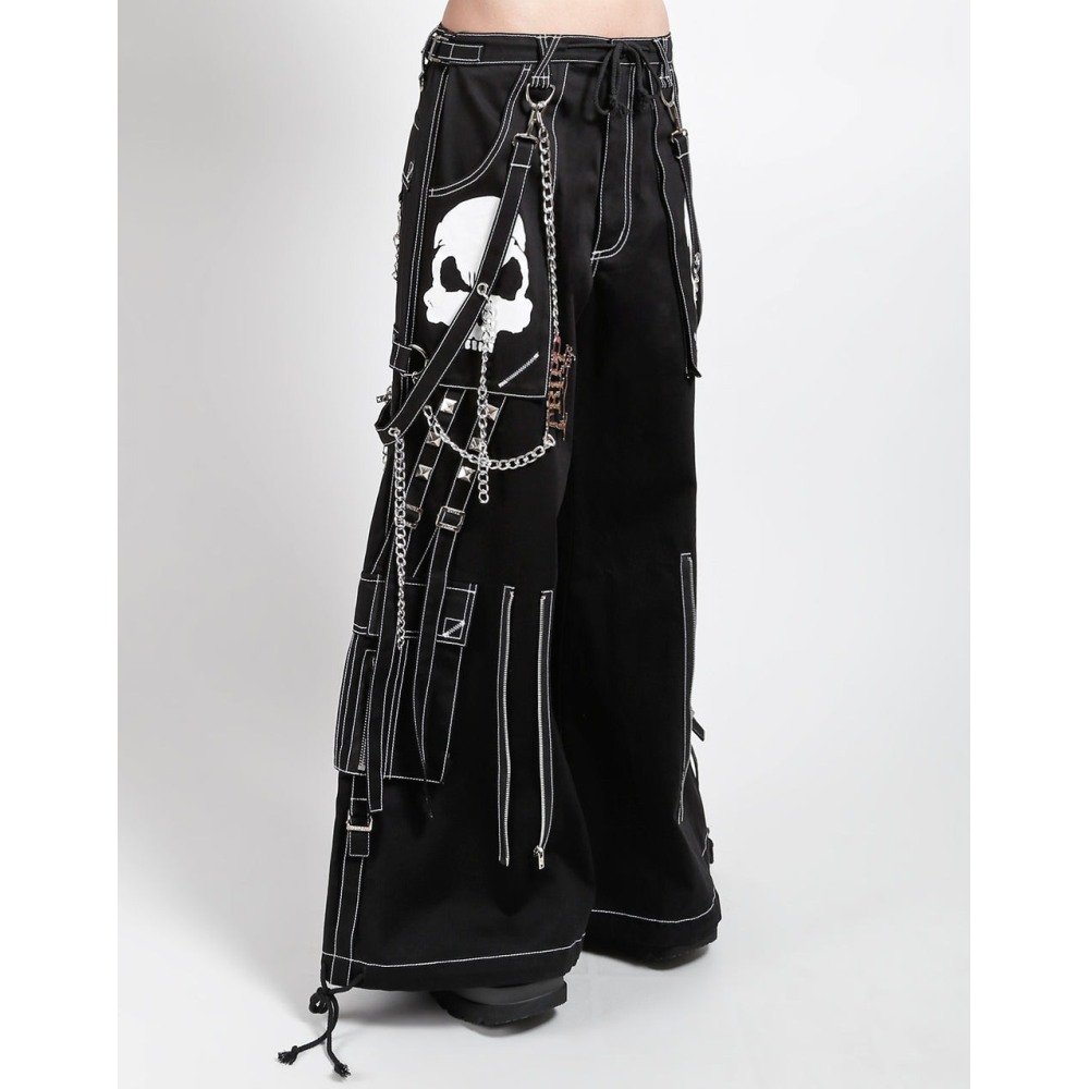 Tripp NYC - Doom Skull Wijde broek - Zwart/Wit
